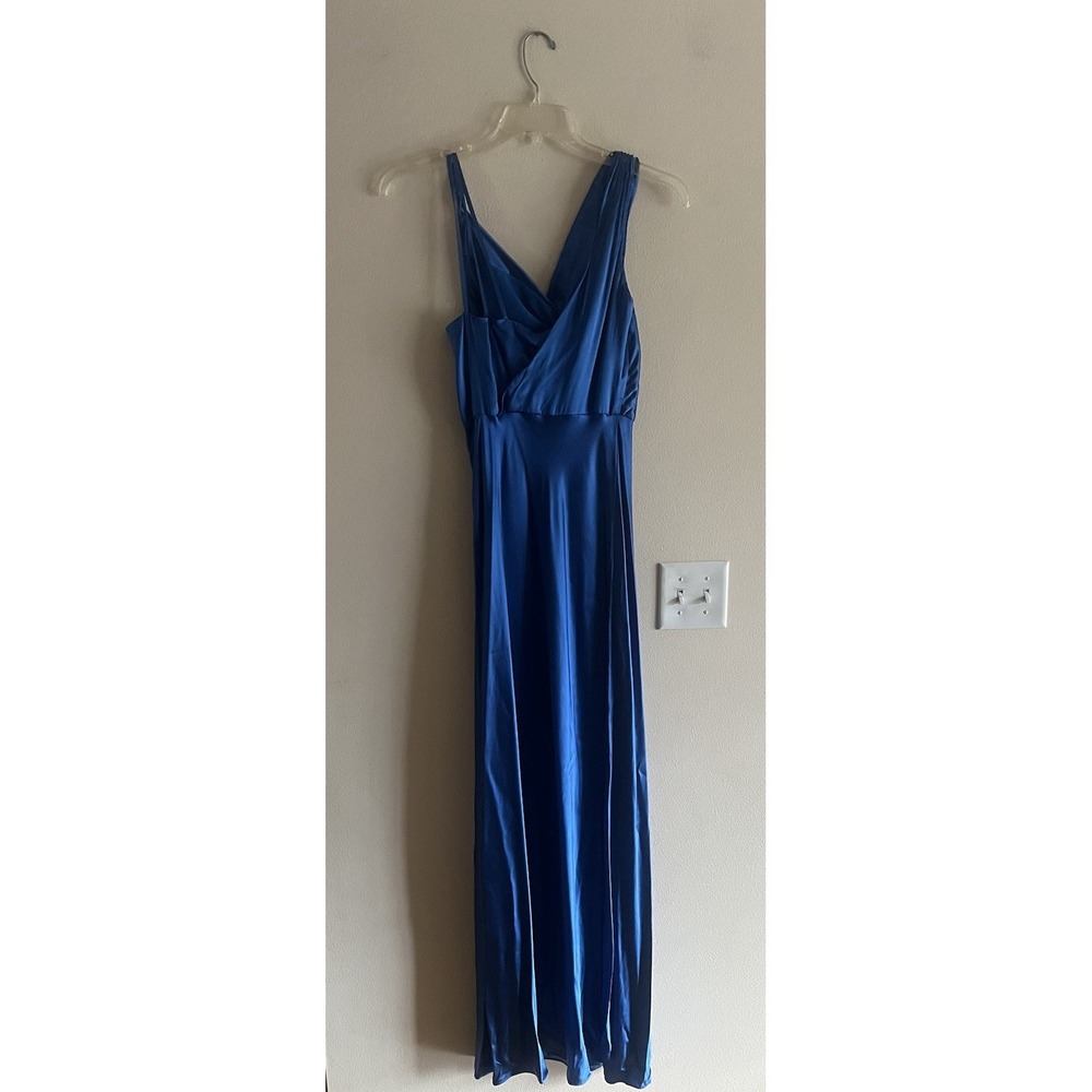 Veronica Beard Sanderson Maxi Dress Azure Blue Size 4 Silk Blend Slip Gown - Picture 13 of 15